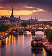 Seine River at sunset